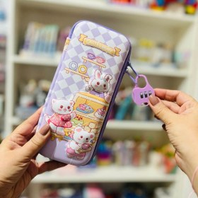 تصویر جامدادی قفل دار طرح برجسته خرگوش 