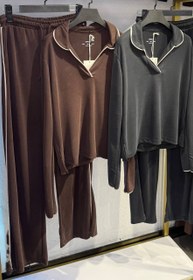 تصویر ست دو تکه زنانه Oysho (اویشو) مدل اسلیم فیت - زغالی / L 