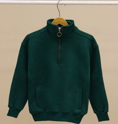 تصویر بلوز دورس یقه ایستاده نیم زیپ NZDE 