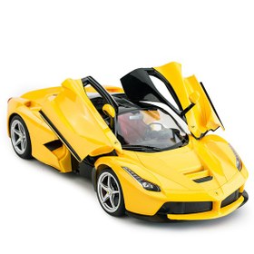 تصویر ماشین کنترلی راستار 1:14 مدل Ferrari LaFerrari زرد 