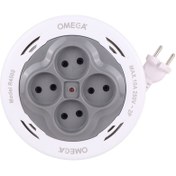 تصویر چندراهی برق امگا R4500 ظرفیت ۴ خانه با کابل ۵ متری 