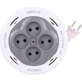 تصویر چندراهی برق امگا R4500 ظرفیت ۴ خانه با کابل ۵ متری 