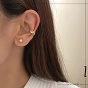 تصویر گوشواره ایرکاف قلب و نگین 