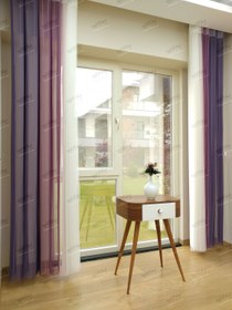 تصویر پرده دیکی ورتیلاین یا ورتیکال طرح بنفش کد 006 Brillant Dikey Drope Curtain Simple