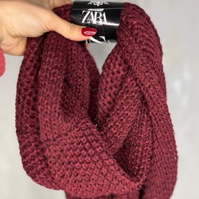 تصویر شال بافت رینگی - زرشکی 