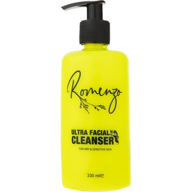 تصویر ژل شستشو صورت برای پوستهای خشک و حساس 330 میل رومنزو Romenzo Ultra Facial Cleanser Face Wash For Dry And Sensitive Skins 330ml