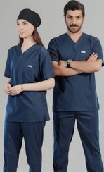 تصویر ست اسکراب پزشکی فیگز آبی نفتی 