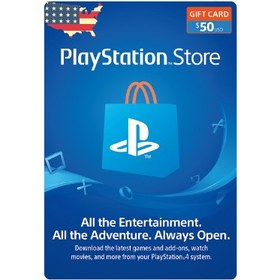 تصویر گیفت کارت پلی استیشن ۵۰ دلاری 