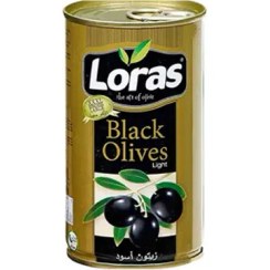 تصویر زیتون سیاه فلزی هسته دار لوراس 2500 گرم Loras black olives