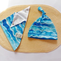 تصویر ست دو تیکه دستمال‌گردن و کلاه بچه‌گانه 