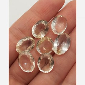 تصویر نگین سیترین برزیلی طبیعی تراش الماس، مناسب زیورآلات خاص،کد N043 