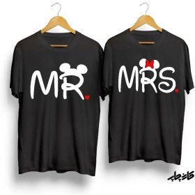 تصویر تیشرت ست Mrs/Mr میکی موز 