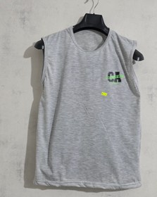 تصویر ست تاپ و شلوارک مردانه طوسی سایز XL 