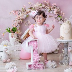 تصویر پیراهن پرنسسی ساتن و توری پشت پاپیون‌ الا 