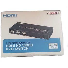 تصویر کی وی ام HDMI VENETOLINK 4K 1 TO 2 با کابل 