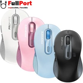 تصویر ماوس بی سیم پرومیت مدل KEN با اتصال دوگانه- مشکی Dual Mode Wireless Optical Mouse with BT & RF Connectivity