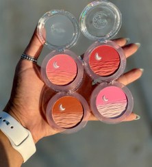 تصویر رژگونه هدی موجی طرح ماه در چند رنگ hudamoji moon