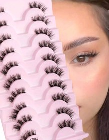 تصویر مژه مصنوعی ده عددی False Eyelashes Strip, 10 Pairs Of Crossed