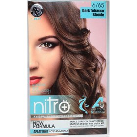 تصویر کیت رنگ مو نیترو پلاس رنگ تنباکویی تیره شماره6/65 Nitro Plus Hair & Eyebrow Color Kit 100ml NO 6/65