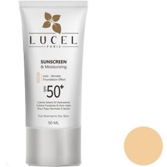 تصویر کرم ضد آفتاب کرم پودری آبرسان پوست خشک لوسل (Lucel) رنگ مدیوم SPF50 حجم 50 میلی لیتر Lucel Sunscreen moisturizing powder cream for dry skin Color beige SPF50 volume 50 ml