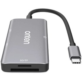 تصویر هاب TYPE-Cاونتن مدل Typec to USB3.0*2+SD/TF+CF card Reader OTN-91182 