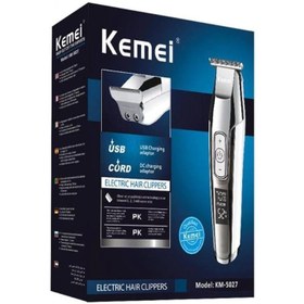 تصویر ماشین اصلاح موی سر و صورت کیمی مدلKM-5027 همراه آداپتور KEMEI KM-5027 hair clipper