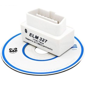 تصویر او بی دی دیاگ خودرو بلوتوثی OBDII مدل ELM 327 سفید OBDII Diag ELM327