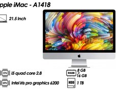 تصویر آل این وان اپل مدل A1418 با صفحه نمایش 21.5 اینچ - 8 Apple iMac - A1418 | CPU: i5 quad core 2.8 | VGA: Intel iris pro graphics 6200 | HDD: 1TB