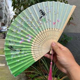 تصویر بادبزن دسته چوبی Nature 