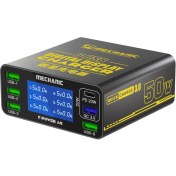 تصویر مولتی شارژر رومیزی مکانیک مدل MECHANIC F-Power 6S با توان 50 وات 