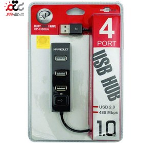 تصویر هاب 4 پورت 2.0 USB ایکس پی پروداکت XP-H806 XP Product XP-H806 4 Ports USB 2.0 Hub