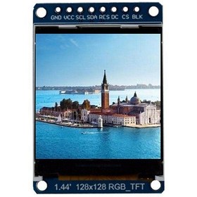 تصویر ماژول نمایشگر TFT/IPS RGB سایز “1.44 اینچ 128×128 درایور ST7735 و رابط SPI 