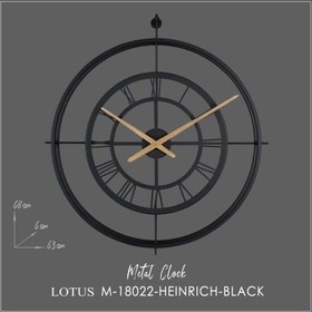 تصویر ساعت دیواری فلزی مدل HEINRICH کد M-18022 رنگ BLACK M-18022-HENRICH-BLACK