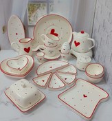 تصویر ست صبحانه خوری قلب قرمز 