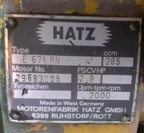 تصویر کمپکتور ۳ تن دیزلی هاتز آلمان غربی اصلی مدل HATZ E671RN استوک 