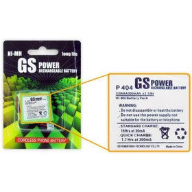 تصویر باطری شارژی تلفن بیسیم جی اس پاور مدل GS POWER P 404 
