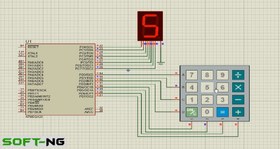تصویر کی پد (keypad) و سون سگمنت با نرم افزار کدویژن و پروتئوس 