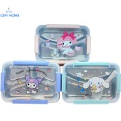 تصویر ظرف غذا کودک کرومی و ملودی استیل سه قسمتی 