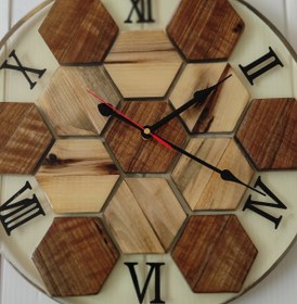 تصویر ساعت چوبی رزینی 