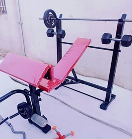 تصویر دستگاه بدنسازی ۱۲ کاره پک کامل همراه ست وزنه 