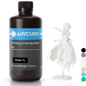 تصویر رزین پرینتر سه بعدی آنیکیوبیک مدل ANYCUBIC Basic UV حجم 1 لیتر - کرم روشن 