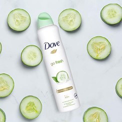 تصویر اسپری ضد تعریق زنانه خیار و چای سبز داو مدل Go Fresh حجم 250 میلی لیتر Dove Go Fresh Cucumber and Green Tea Anti perspirant Spray 250ml