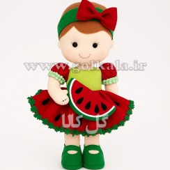 تصویر عروسک دختر هندوانه‌ای ۲۵ سانتی پامتحرک 