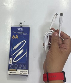 تصویر کابل شارژ دوسرTypeC یک متری SKH TypeC to TypeC Data Charging cable