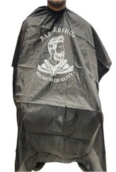 تصویر پیشبند اصلاح مشکی یقه کش قلاب طرح دار 