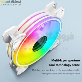 تصویر فن کیس کول مون مدل CoolMoon WF1 ARGB 12CM Case Fan PWM Temperature Control 