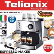 تصویر اسپرسو ساز 20 بار تلیونکس دکمه استیل Espresso maker 20 bar Telionix ( Steel Bottom )