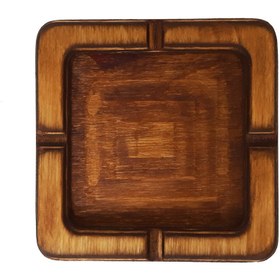 تصویر زیرسیگاری چوبی مربع 