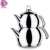 تصویر کتری و قوری کرکماز مدل Tombik کد A104 Korkmaz Tombik A104 Teapot And Kettle Set