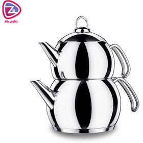 تصویر کتری و قوری کرکماز مدل Tombik کد A104 Korkmaz Tombik A104 Teapot And Kettle Set